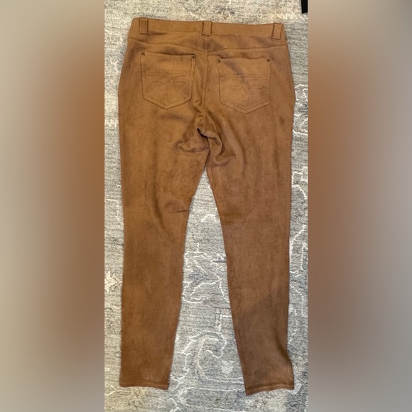 HUE sz MED Tan Suede-Style Leggings/Jeggings - Picture 2 of 3